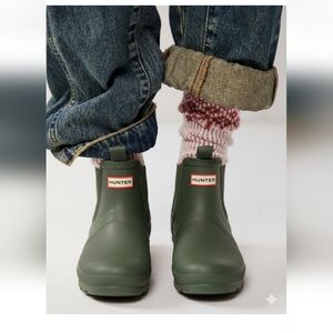 Hunter Dark Green Chelsea  Ankle Boots